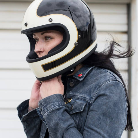 Capacete Biltwell Gringo Tracker Vintage Black Gold - Dot