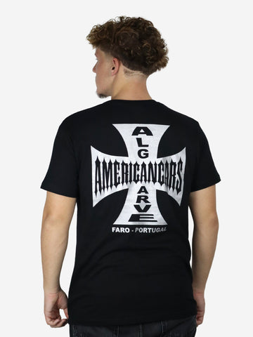 T-shirt Americancars Algarve Cross Black/Silver