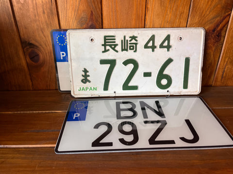 Matricula Portuguesa Tamanho Japão Quadrada Pequena Acrilica Japonês