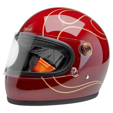 Capacete Biltwell Helmet Garnet Red Flames