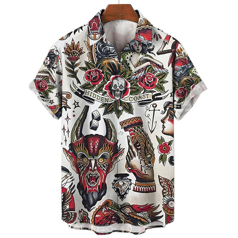 Camisa Hawaii Style Aloha Havaiana Rock n Roll