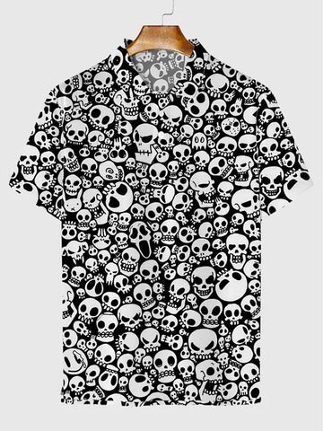 Camisa Hawaii Style Aloha Havaiana Caveira Skull Calavera