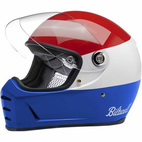 Capacete Biltwell Lane Splitter Podium Gloss Red / White / Blue