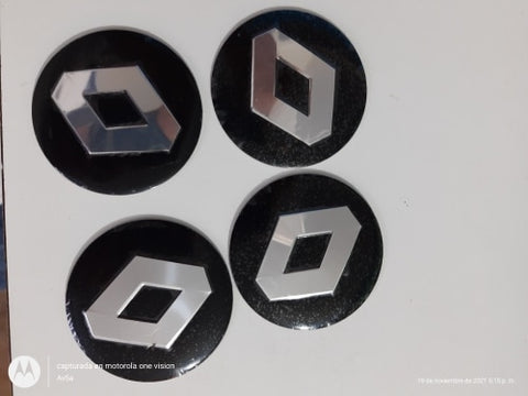 4x Autocolantes Centro de Jantes Renault Gel Medida 56mm