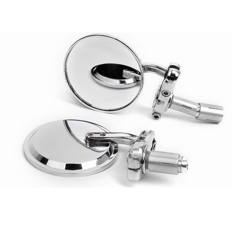 2 Espelhos Mota Cromados Punho Guiador Cafe Racer