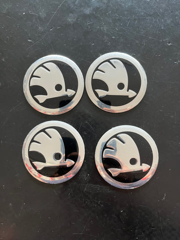 4x Autocolantes Centro de Jantes Skoda Gel Medida 56mm