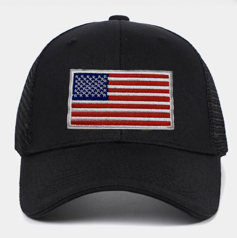 Boné Trucker Cap Rede Bordado Bandeira America USA Flag