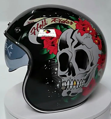ed hardy motorcycle helmet Capacete Hell Rider Mexican Skull Ed Hardy Black – Sulpeças