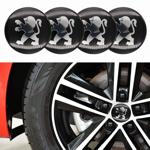 4x Autocolantes Centro de Jantes Peugeot Gel