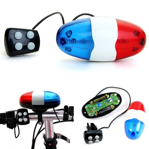 Buzina Sirene Led 4 sons para Bicicleta Scooter Trotinete