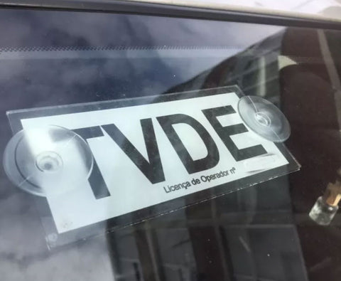 Placa TVDE Dístico sinal Uber Cabify Taxify Chauffeur Privado Carro T Identificação