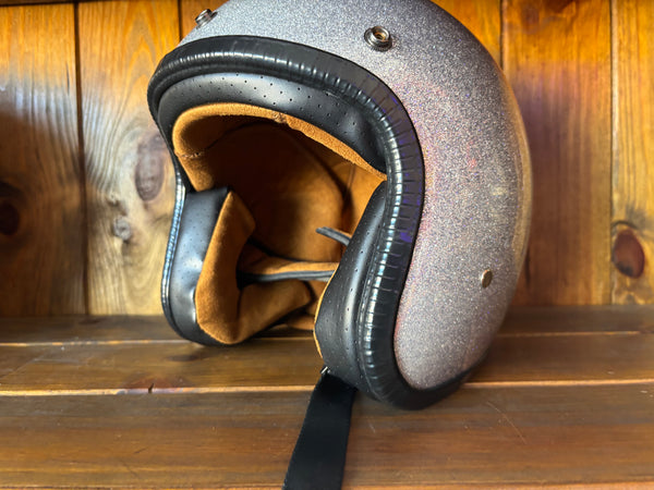 Capacete Jet Brite Silver  Metal Flakes Helmet Open Face Aberto