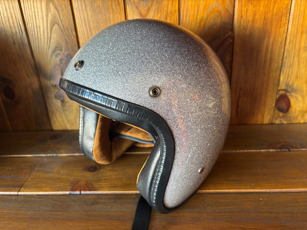 Capacete Jet Brite Silver  Metal Flakes Helmet Open Face Aberto