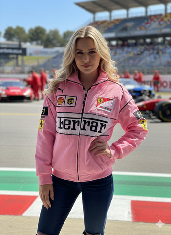 Casaco Blusão Ferrari F-1 Racing Jacket Cor Rosa