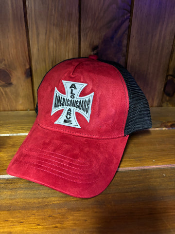 Boné Americancars Algarve Vermelho Veludo Trucker Cap