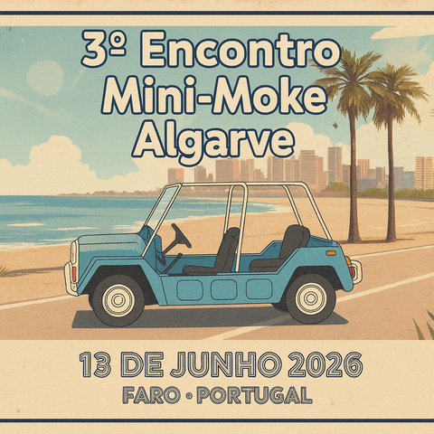 3º Encontro Mini-Moke Algarve dia 13 de junho 2026 em Faro, Portugal