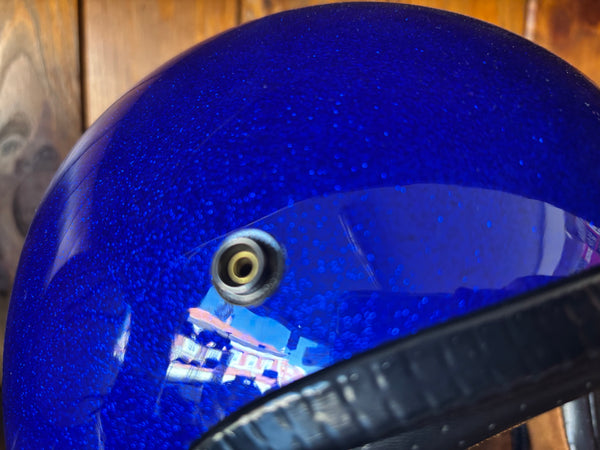 Capacete Jet Azul Metal Flakes Helmet Open Face Aberto
