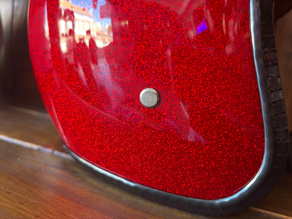 Capacete Jet Vermelho Metal Flakes Helmet Open Face Aberto
