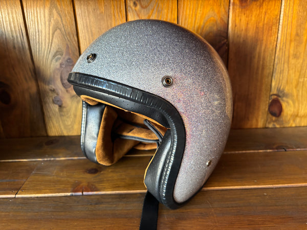 Capacete Jet Brite Silver  Metal Flakes Helmet Open Face Aberto