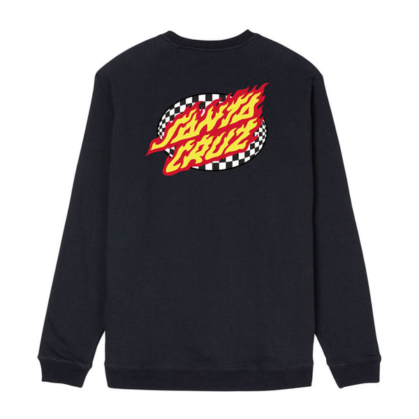 Sweat-shirt Santa Cruz Oval Check Flame Black