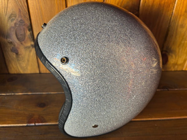 Capacete Jet Brite Silver  Metal Flakes Helmet Open Face Aberto