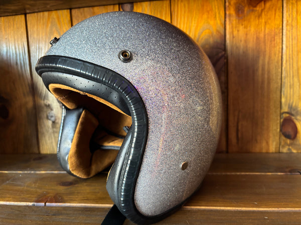 Capacete Jet Brite Silver  Metal Flakes Helmet Open Face Aberto