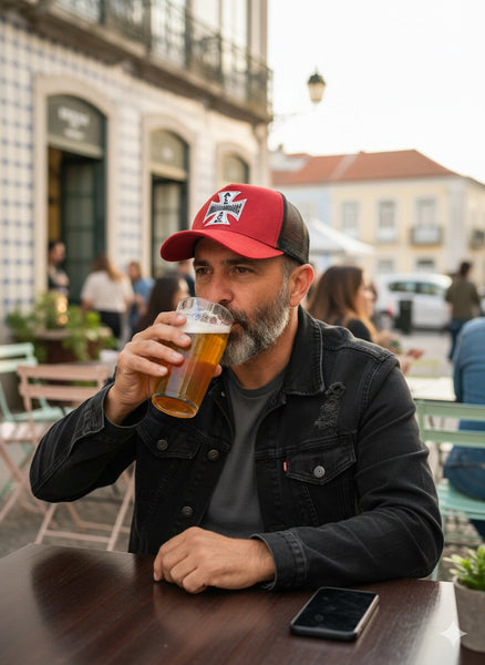Boné Americancars Algarve Vermelho Veludo Trucker Cap