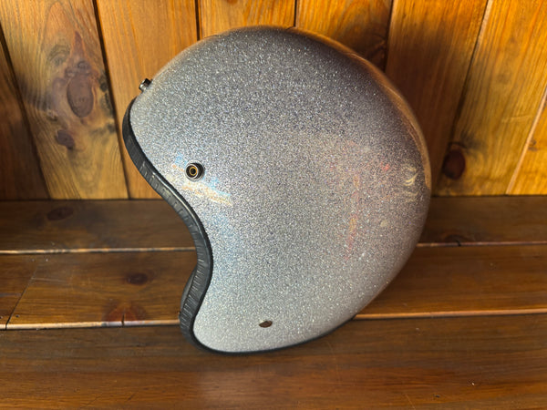 Capacete Jet Brite Silver  Metal Flakes Helmet Open Face Aberto