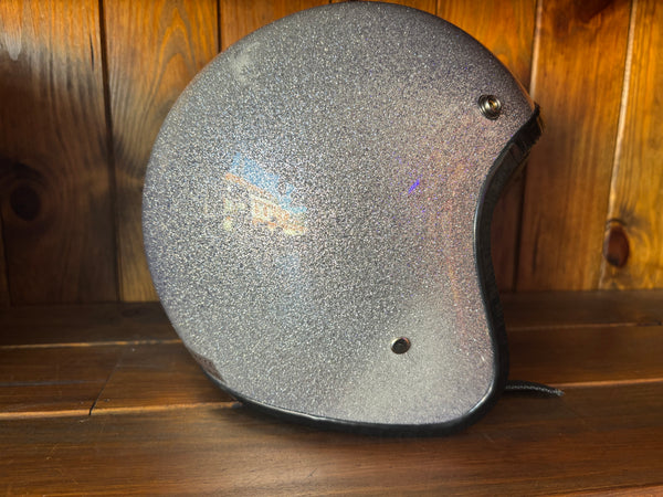 Capacete Jet Brite Silver  Metal Flakes Helmet Open Face Aberto
