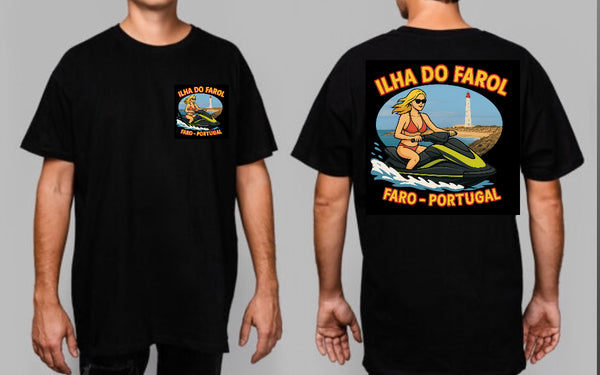 T-shirt Temática praia Faro Ilha Farol Culatra