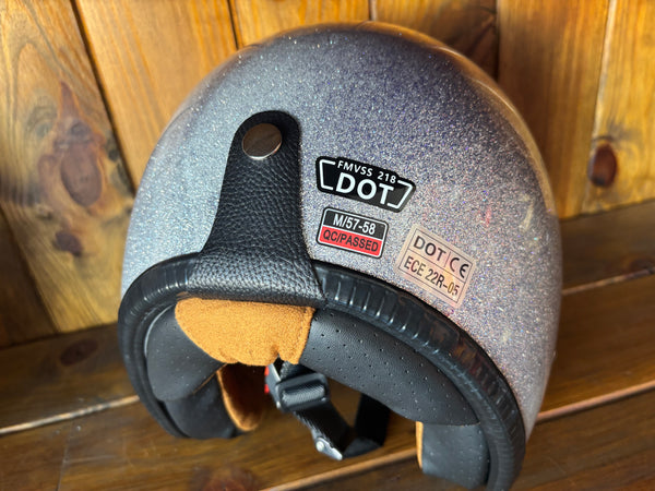 Capacete Jet Brite Silver  Metal Flakes Helmet Open Face Aberto