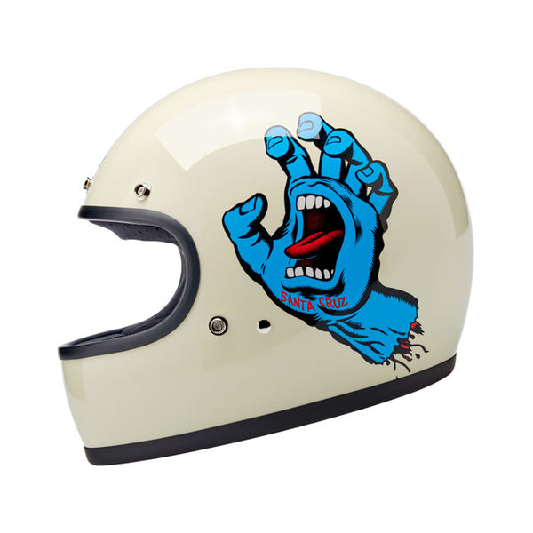 Capacete Biltwell Gringo Santa Cruz Handmade Vintage White