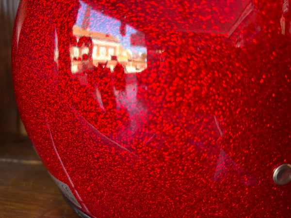 Capacete Jet Vermelho Metal Flakes Helmet Open Face Aberto