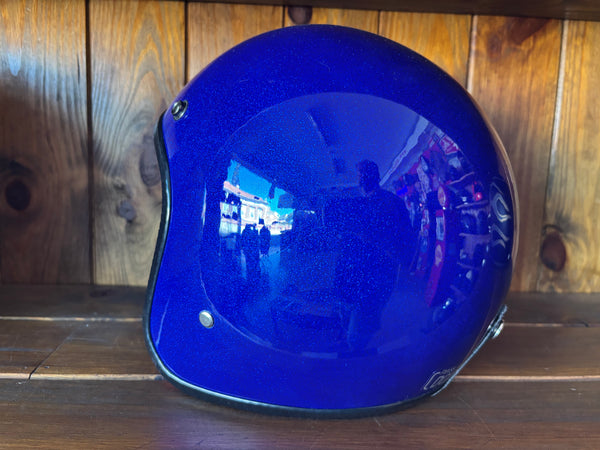 Capacete Jet Azul Metal Flakes Helmet Open Face Aberto