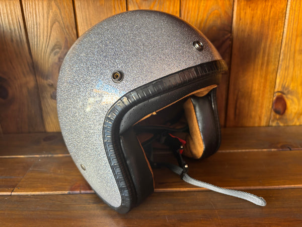 Capacete Jet Brite Silver  Metal Flakes Helmet Open Face Aberto