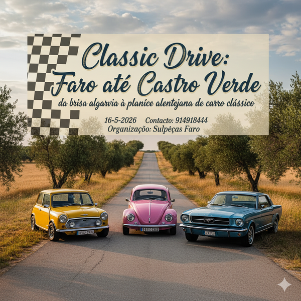 Classic Drive: Faro até Castro Verde: da brisa algarvia à planíce alentejana de carro clássico