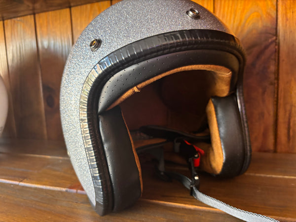 Capacete Jet Brite Silver  Metal Flakes Helmet Open Face Aberto