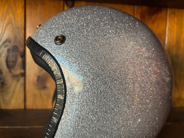 Capacete Jet Brite Silver  Metal Flakes Helmet Open Face Aberto