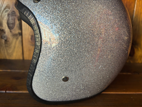 Capacete Jet Brite Silver  Metal Flakes Helmet Open Face Aberto