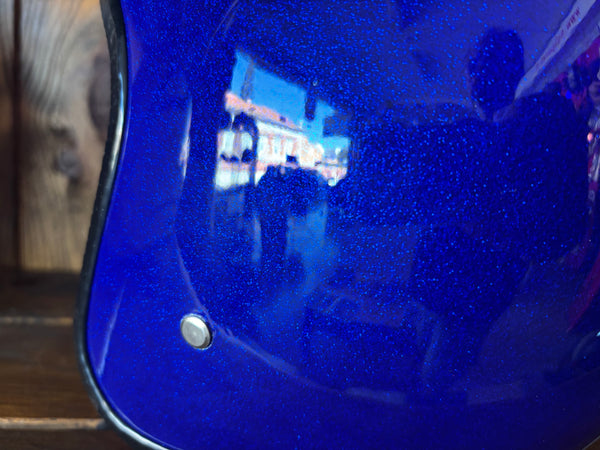 Capacete Jet Azul Metal Flakes Helmet Open Face Aberto
