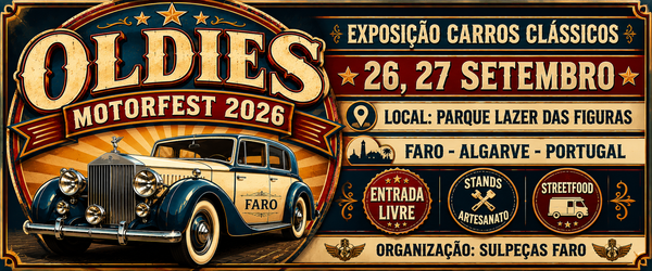 Oldies Motorfest 2026 - Carros Clássicos 26, 27 Setembro em Faro