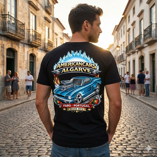 T-shirt Americancars Algarve Blue Pony