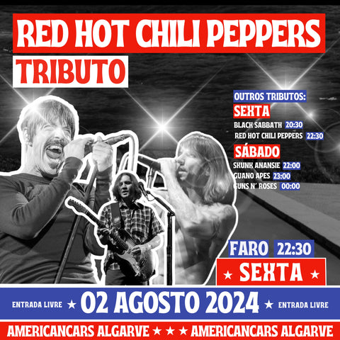 Tributo Red Hot Chili Peppers  | Hot Silly Peppers -  Faro 2 Agosto 2024 Entrada Livre