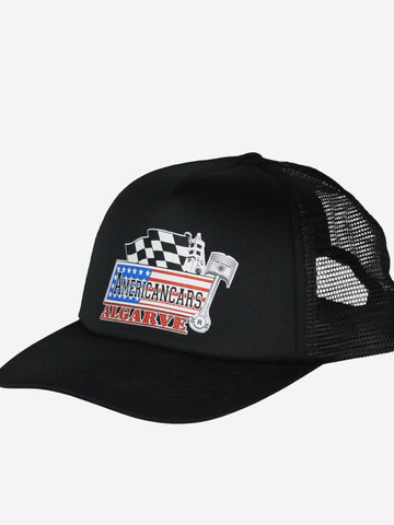 Boné Trucker Americancars Algarve Chapéu Cap Hat Black