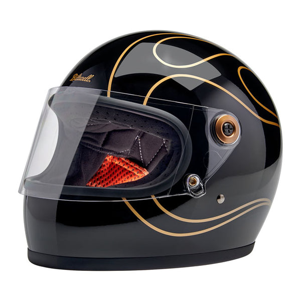 Capacete Biltwell Gringo S Gloss Black Flames Helmet