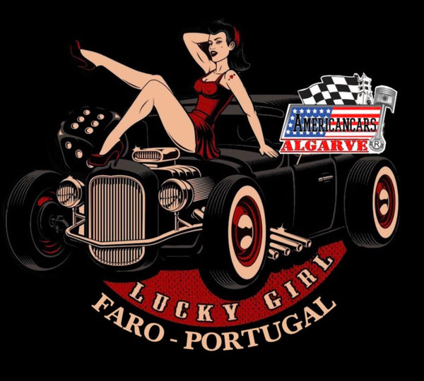 Autocolante Lucky Girl Hot Rod Americancars Algarve