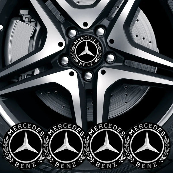 4x Autocolantes Centro de Jantes Mercedes Gel Medida 56mm