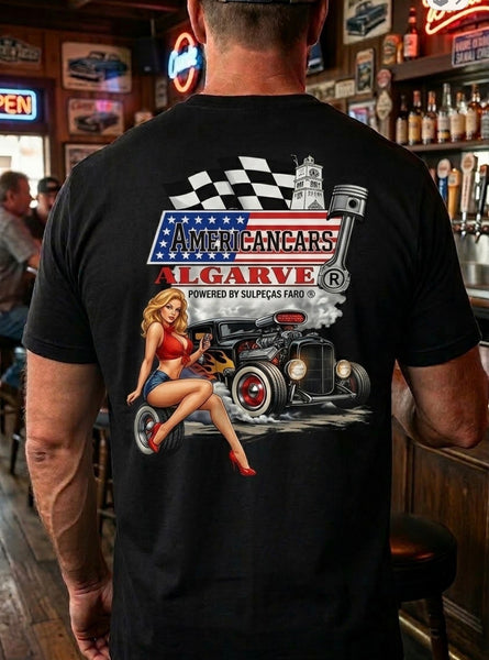 T-shirt Americancars Algarve Pin-up Tire