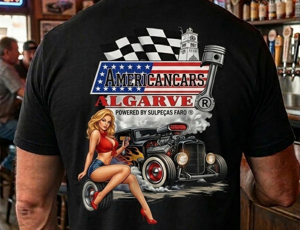 T-shirt Americancars Algarve Pin-up Tire