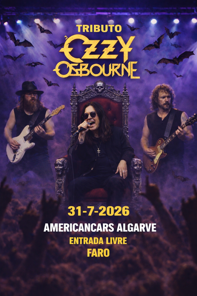 Ozzy Osbourne Tributo | Faro 31 Julho 2026 | Americancars Algarve